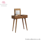 Solid Wood Dressing Table - Foldable Mirror - Drawer & Storage Compartments - Bedroom Furniture - Timeless Design - Petalwood Interiors - Side