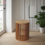 Solid Wood End Table - Japanese Design - 35cm Wide- 2