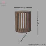 Solid Wood End Table - Japanese Design - 35cm Wide- 4