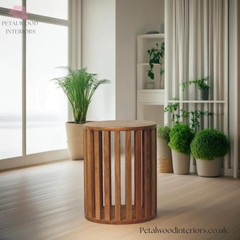 Solid Wood End Table - Japanese Design - 35cm Wide- Front