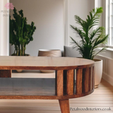 Solid Wood Japandi Coffee Table - 80cm W- 3