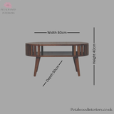 Solid Wood Japandi Coffee Table - 80cm W- 5