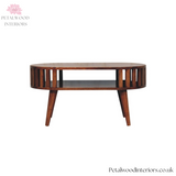 Solid Wood Japandi Coffee Table - 80cm W- Front 1