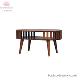 Solid Wood Japandi Coffee Table - 80cm W- Side 1
