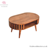 Solid Wood Japandi Coffee Table - 80cm W- 9