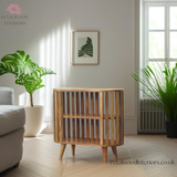 Solid Wood Japanese Cabinet - 70cm Wide - Open Shelves- Side