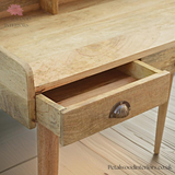 Solid Wood Writing Desk - 3 Drawers & Contained Top Storage | Classic Design - Petalwood Interiors