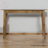 Solid Wood - Writing Desk Table - Vintage Shell Handles And Two Drawers | Timeless Design - Petalwood Interiors- Back