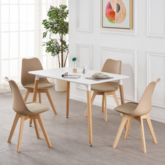 5-Piece Dining Set - Black Halo Table & 4 Lorenzo Padded Chairs
