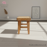 Wooden Bench with Rattan Seating - Light Solid Wood - Timeless Design - Petalwood Interiors - Side