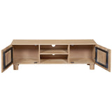 handcrafted hardwood tv unit with open shelving