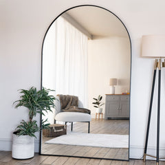 Akiko Full Length Black Metal Arched Mirror - 180cm x 105cm