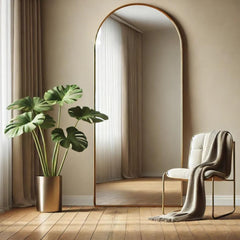Akiko Full Length Gold Metal Arched Mirror - 150cm x 60cm
