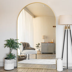 Akiko Full Length Gold Metal Arched Mirror - 180cm x 105cm