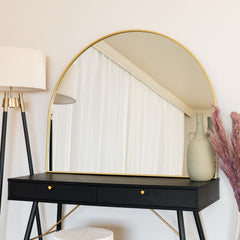 Akiko Gold Metal Arched Wall Mirror - 95cm x 120cm
