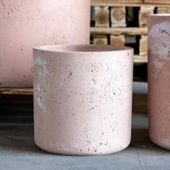 Aurella Blushstone Concrete Cylinder Planter - 30cm Medium - 13L Round Pot