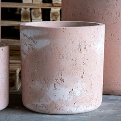 Aurella Blushstone Concrete Cylinder Planter - 70cm Extra Large - 199L Pot