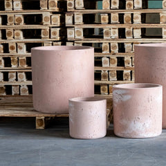 Aurella Blushstone Concrete Cylinder Planter - 85cm XXL - 365L Round Pot
