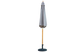 Grey Wooden Garden Parasol - Bali 2.85m UV-Resistant Tilt Canopy