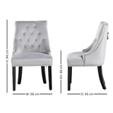 Velvet Dining Chair Windsor with Silver Studs 94cm
