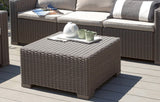 Taupe Rattan Coffee Table - Keter California Square Design - 68cm