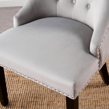 Velvet Dining Chair Windsor with Silver Studs 94cm