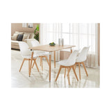 ergonomic dining chair featuring faux leather cushion