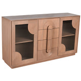 spacious solid wood sideboard with drawer and cupboard storage