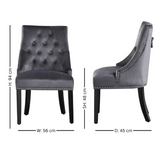 Velvet Dining Chair Windsor with Silver Studs 94cm