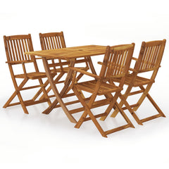Solid Acacia Wood Garden Dining Set - Dottal Folding Design - 120cm