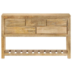 Solid Mango Wood Sideboard - Keli 5-Drawer Storage & Open Shelf
