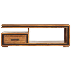 Solid Acacia Wood Coffee Table - Noa Drawer & Open Storage - 100cm
