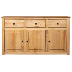 Solid Pine Sideboard - Tavira 3-Drawer & 3-Compartment Storage - 135cm