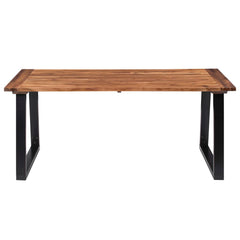 Solid Acacia Wood Dining Table - Tyven Live Edge & Metal Legs - 180cm