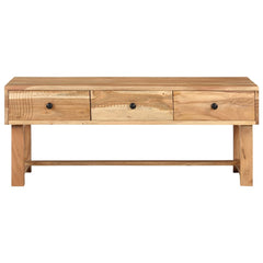 Solid Acacia Wood Coffee Table - Leif Iron Frame - 100cm