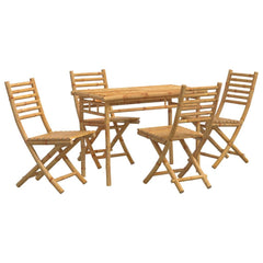Bamboo Garden Dining Set - Eylund Foldable Chairs - 110cm