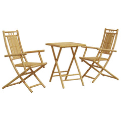 Bamboo Wood Bistro Set - Vyldo Foldable Table & Chairs - 55cm
