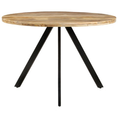 Solid Mango Wood Dining Table - Ray Round Iron Base - Ø110cm