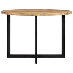 Solid Mango Wood Dining Table - Rosven Round Iron Frame - Ø110cm