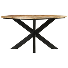 Solid Mango Wood Dining Table - Fioren Round Metal Frame - Ø150cm