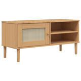 TV Cabinet - Rattan Door - Pine Wood - 106cm | 3 Colours - Black, White & Natural