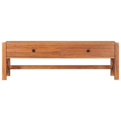 Solid Teak Wood TV Stand - Thalo 2-Drawer Storage - 100cm & 140cm