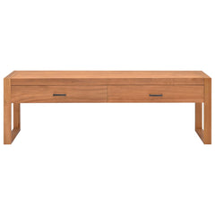 Solid Teak Wood TV Stand - Luri 2-Drawer Media Storage - 140cm