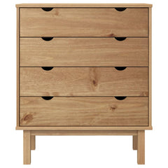 Solid Pine Chest of Drawers - Draven 4-Drawer Storage - 76.5cm