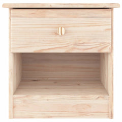 Solid Pine Bedside Table - Alta Untreated Natural Wood - 35cm