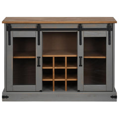 Solid Pine Sideboard - Ambrin Sliding Door & Wine Storage