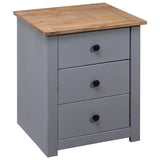 Bedside Table Solid Pinewood | 3 Colours Natural, Grey and Cream 40cm Width