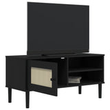 TV Cabinet - Rattan Door - Pine Wood - 106cm | 3 Colours - Black, White & Natural