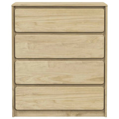 Solid Pine Chest of Drawers - Myrien 4-Drawer Storage - 76.5cm