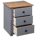 Bedside Table Solid Pinewood | 3 Colours Natural, Grey and Cream 40cm Width